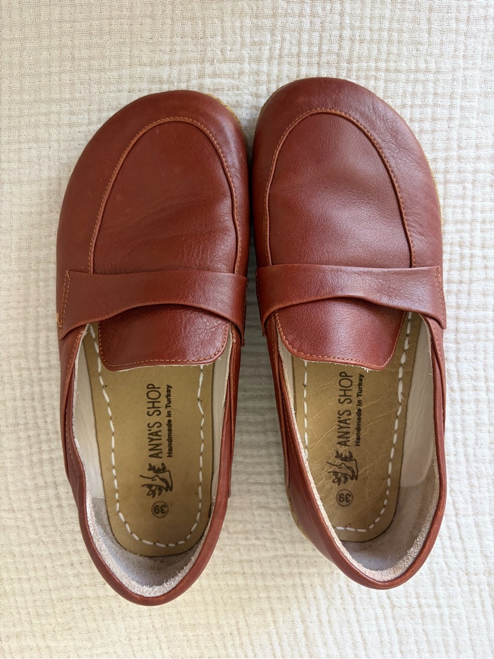 Women's Leather Penny Loafers — Brown